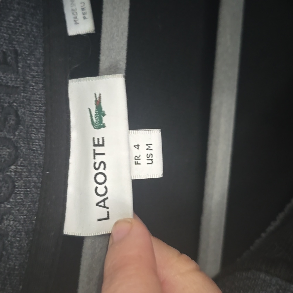 LACOSTE Black Quarter Zip Pullover Size M - Picture 2 of 5